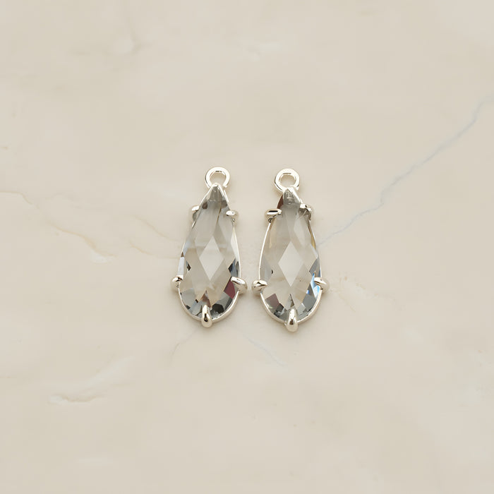 Teardrop Framed Glass Pendant, 2 Pc (FS.248)