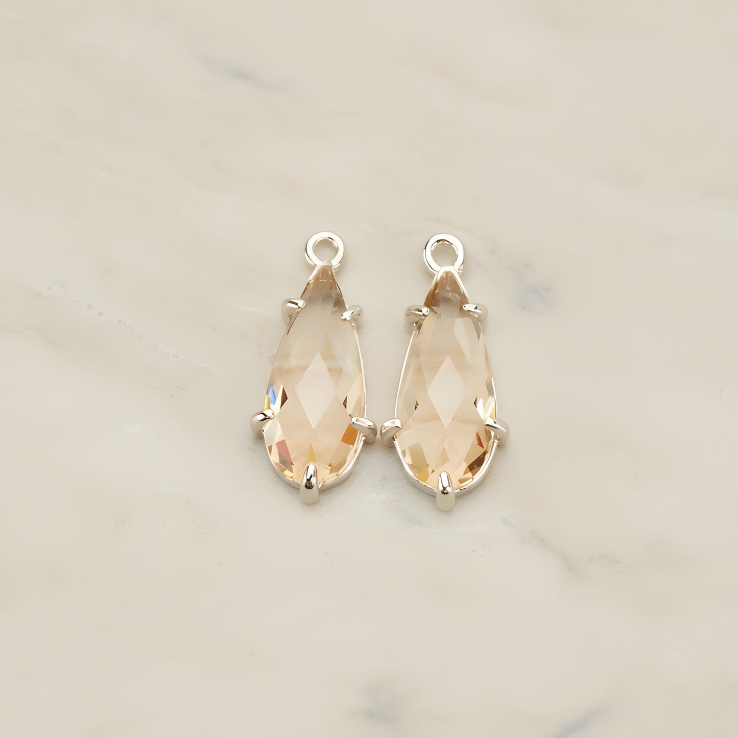 Teardrop Framed Glass Pendant, 2 Pc (FS.248)