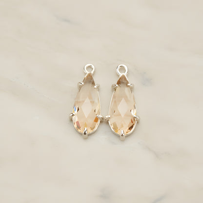 Teardrop Framed Glass Pendant, 2 Pc (FS.248)