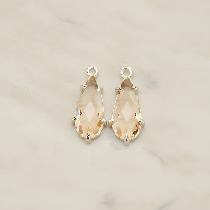 Teardrop Framed Glass Pendant, 2 Pc (FS.248)