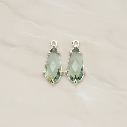 Teardrop Framed Glass Pendant, 2 Pc (FS.248)