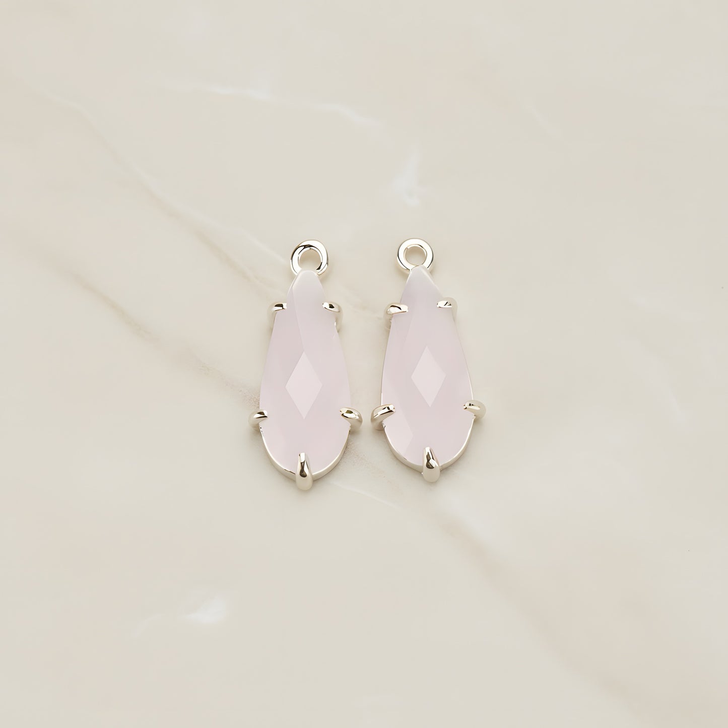Teardrop Framed Glass Pendant, 2 Pc (FS.248)