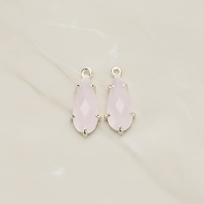 Teardrop Framed Glass Pendant, 2 Pc (FS.248)