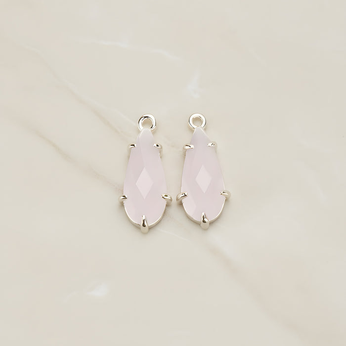 Teardrop Framed Glass Pendant, 2 Pc (FS.248)