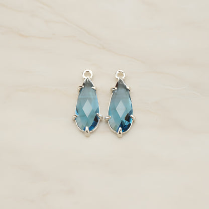Teardrop Framed Glass Pendant, 2 Pc (FS.248)