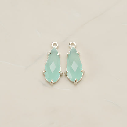 Teardrop Framed Glass Pendant, 2 Pc (FS.248)