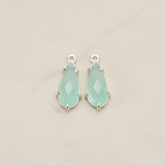 Teardrop Framed Glass Pendant, 2 Pc (FS.248)