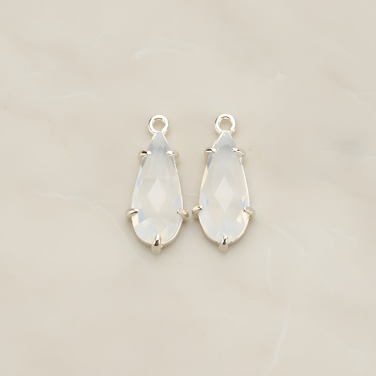 Teardrop Framed Glass Pendant, 2 Pc (FS.248)