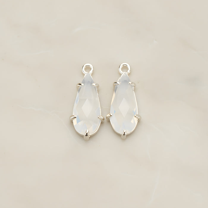 Teardrop Framed Glass Pendant, 2 Pc (FS.248)