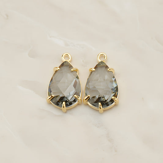 Teardrop Framed Glass Pendant, 2 Pc (FS.252)