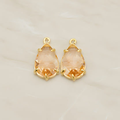 Teardrop Framed Glass Pendant, 2 Pc (FS.252)