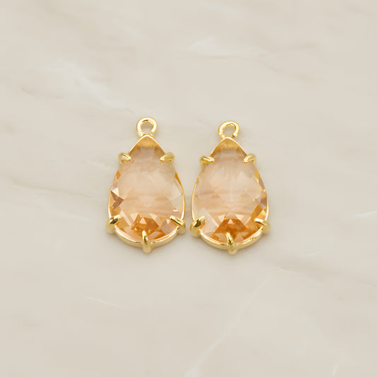 Teardrop Framed Glass Pendant, 2 Pc (FS.252)