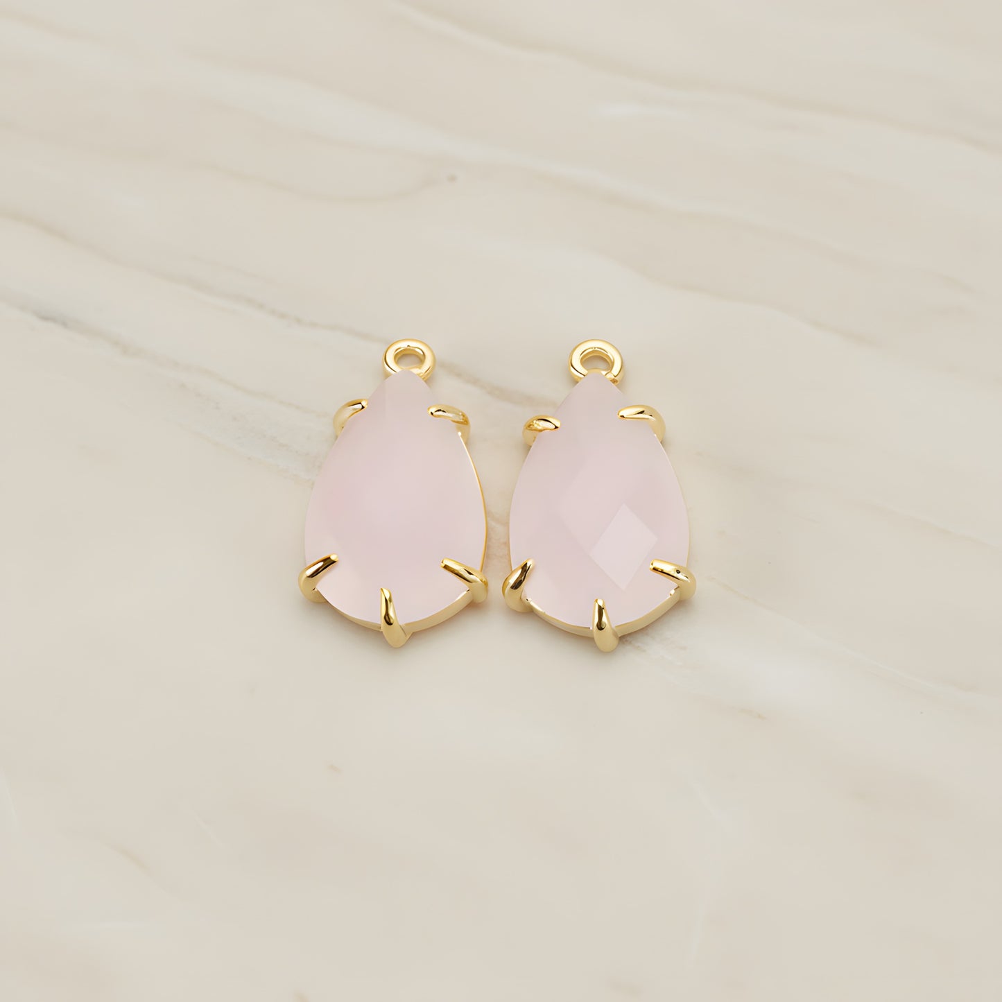 Teardrop Framed Glass Pendant, 2 Pc (FS.252)