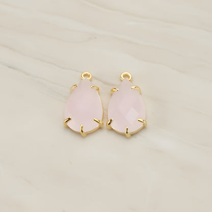 Teardrop Framed Glass Pendant, 2 Pc (FS.252)