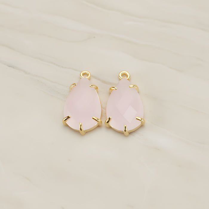 Teardrop Framed Glass Pendant, 2 Pc (FS.252)