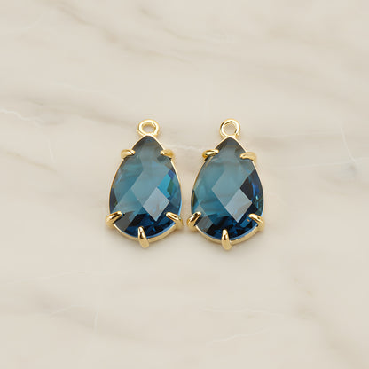 Teardrop Framed Glass Pendant, 2 Pc (FS.252)