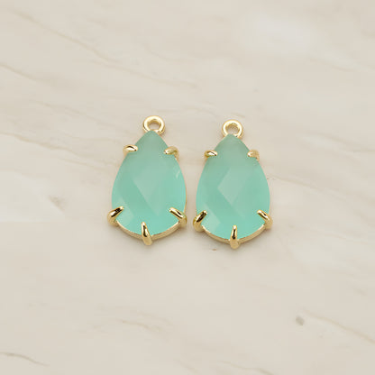 Teardrop Framed Glass Pendant, 2 Pc (FS.252)