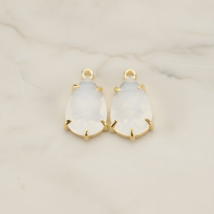 Teardrop Framed Glass Pendant, 2 Pc (FS.252)