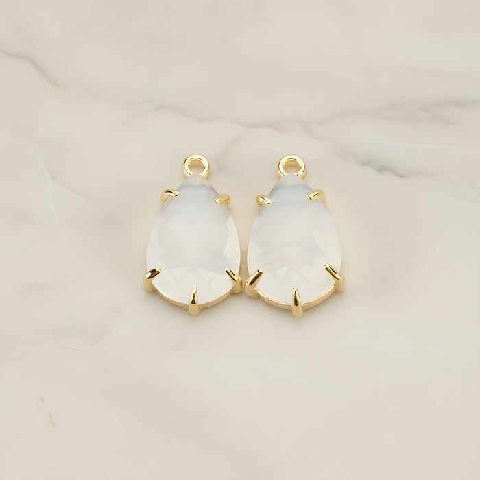 Teardrop Framed Glass Pendant, 2 Pc (FS.252)
