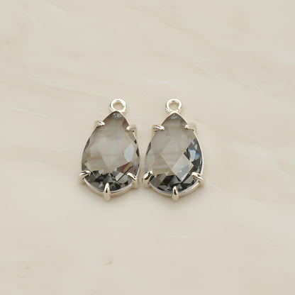 Teardrop Framed Glass Pendant, 2 Pc (FS.252)