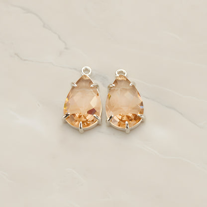 Teardrop Framed Glass Pendant, 2 Pc (FS.252)