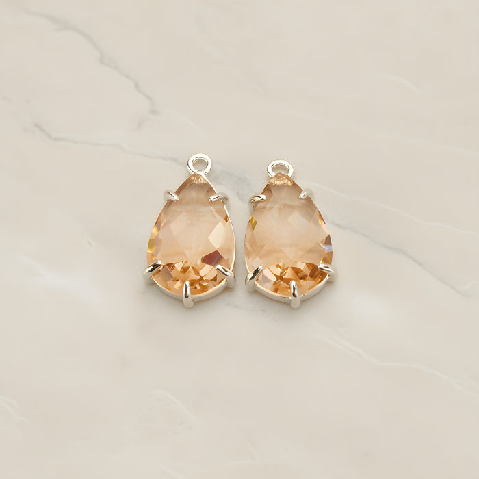 Teardrop Framed Glass Pendant, 2 Pc (FS.252)
