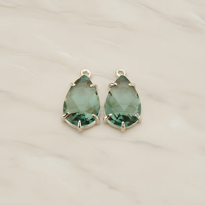 Teardrop Framed Glass Pendant, 2 Pc (FS.252)