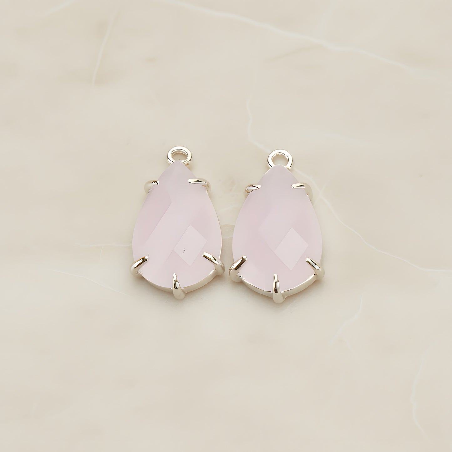 Teardrop Framed Glass Pendant, 2 Pc (FS.252)