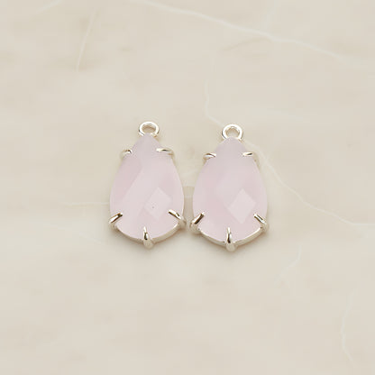 Teardrop Framed Glass Pendant, 2 Pc (FS.252)