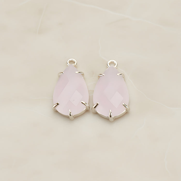 Teardrop Framed Glass Pendant, 2 Pc (FS.252)
