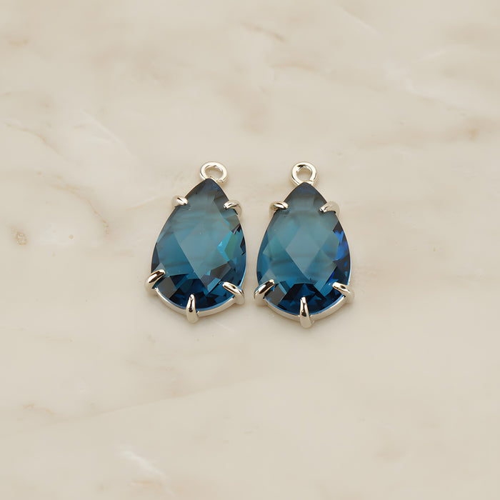 Teardrop Framed Glass Pendant, 2 Pc (FS.252)