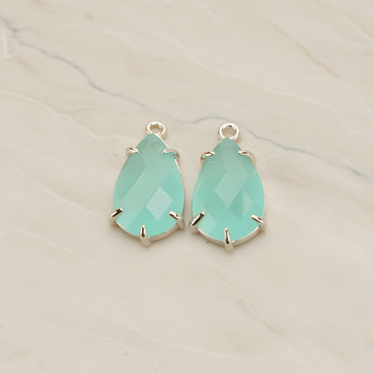 Teardrop Framed Glass Pendant, 2 Pc (FS.252)