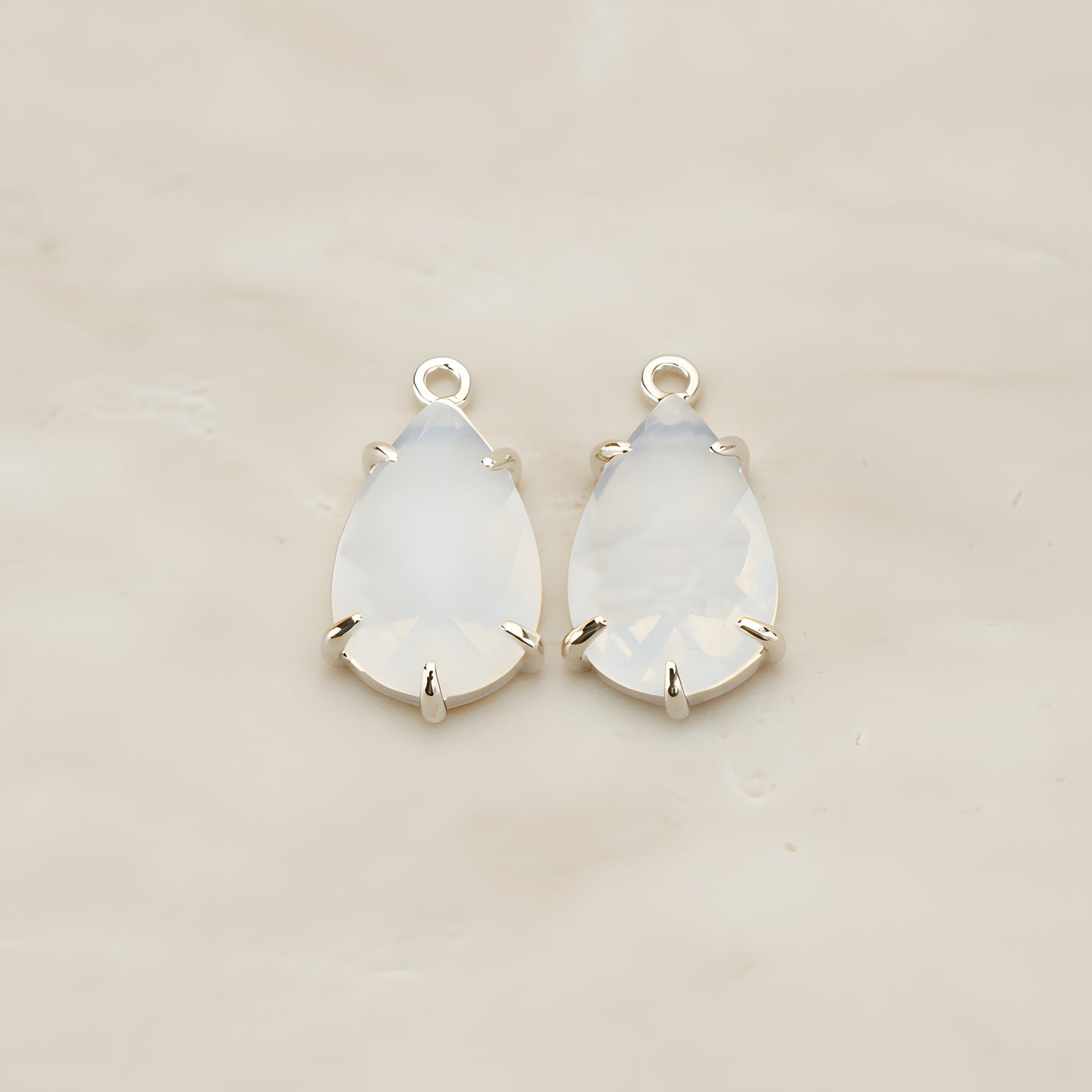 Teardrop Framed Glass Pendant, 2 Pc (FS.252)