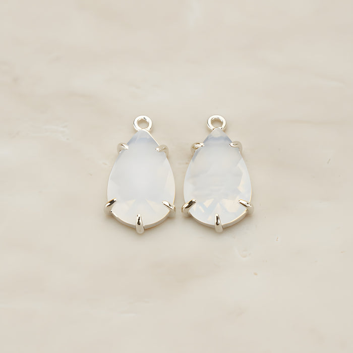 Teardrop Framed Glass Pendant, 2 Pc (FS.252)