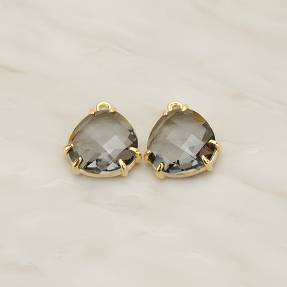 Rounded Triangle Framed Glass Pendant, 2 Pc (FS.253)