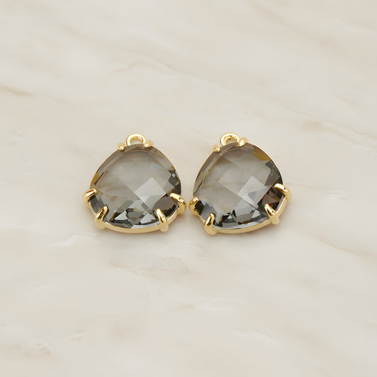 Rounded Triangle Framed Glass Pendant, 2 Pc (FS.253)