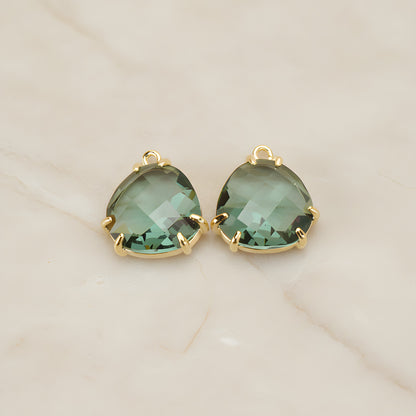 Rounded Triangle Framed Glass Pendant, 2 Pc (FS.253)