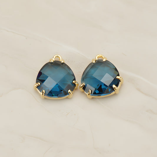 Rounded Triangle Framed Glass Pendant, 2 Pc (FS.253)