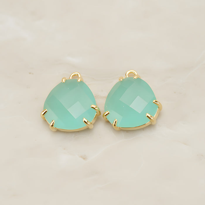 Rounded Triangle Framed Glass Pendant, 2 Pc (FS.253)