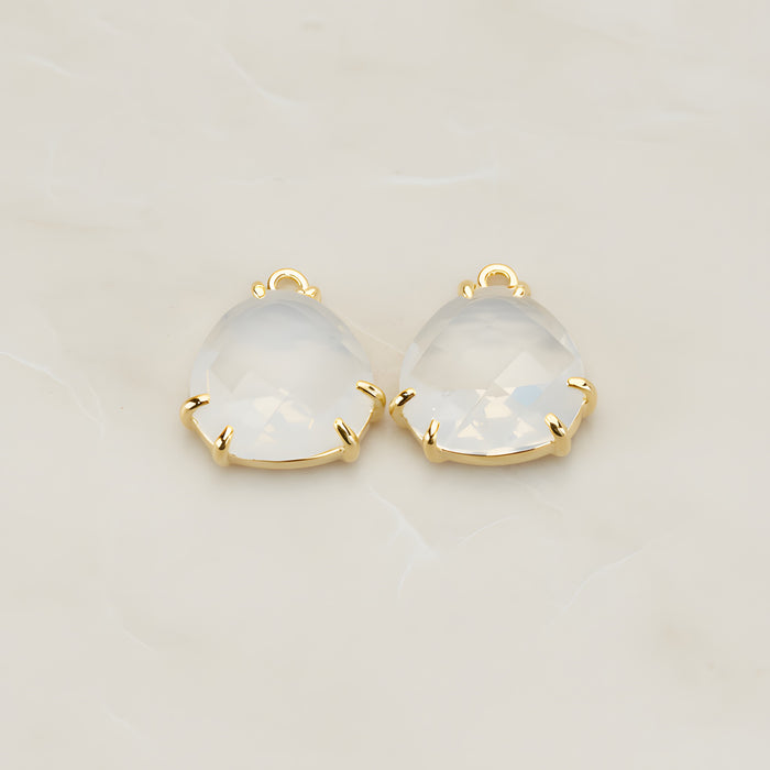 Rounded Triangle Framed Glass Pendant, 2 Pc (FS.253)