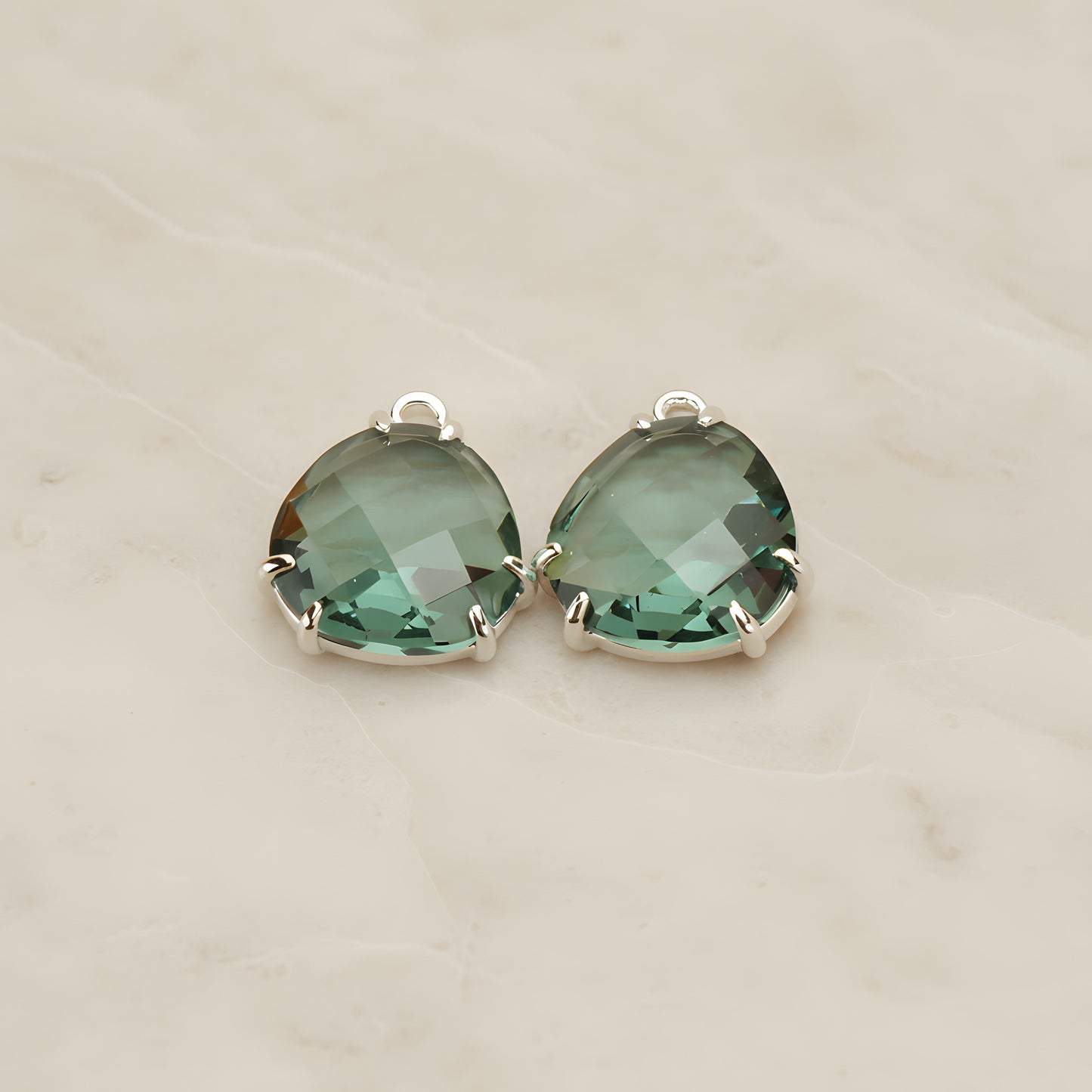 Rounded Triangle Framed Glass Pendant, 2 Pc (FS.253)