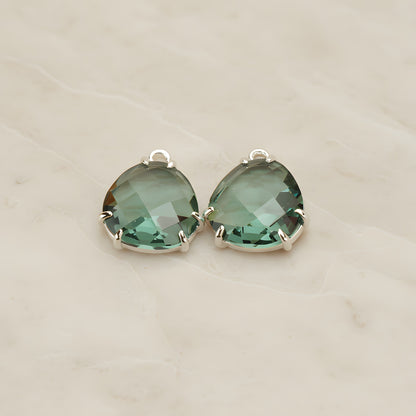 Rounded Triangle Framed Glass Pendant, 2 Pc (FS.253)