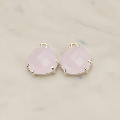 Rounded Triangle Framed Glass Pendant, 2 Pc (FS.253)