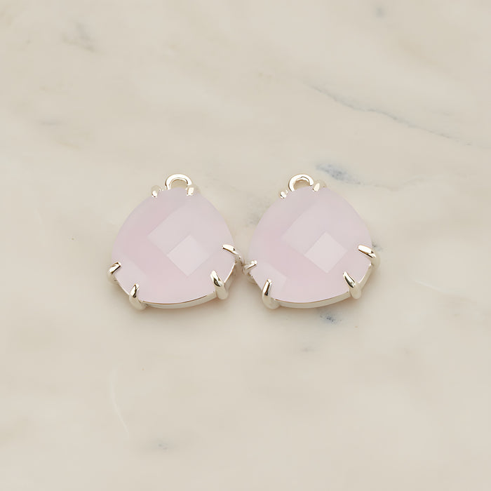 Rounded Triangle Framed Glass Pendant, 2 Pc (FS.253)