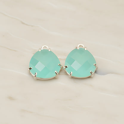 Rounded Triangle Framed Glass Pendant, 2 Pc (FS.253)