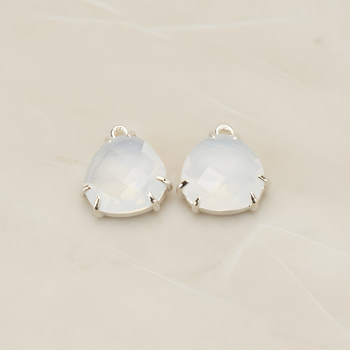 Rounded Triangle Framed Glass Pendant, 2 Pc (FS.253)