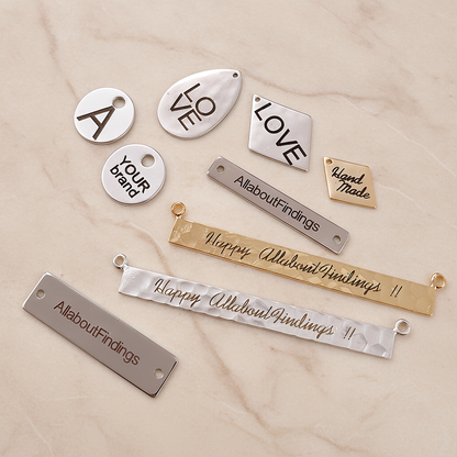 Simple Triangle Flag Banner Tag Charm Pendant, 2 Pc on warm marble background (PD.1559-01)