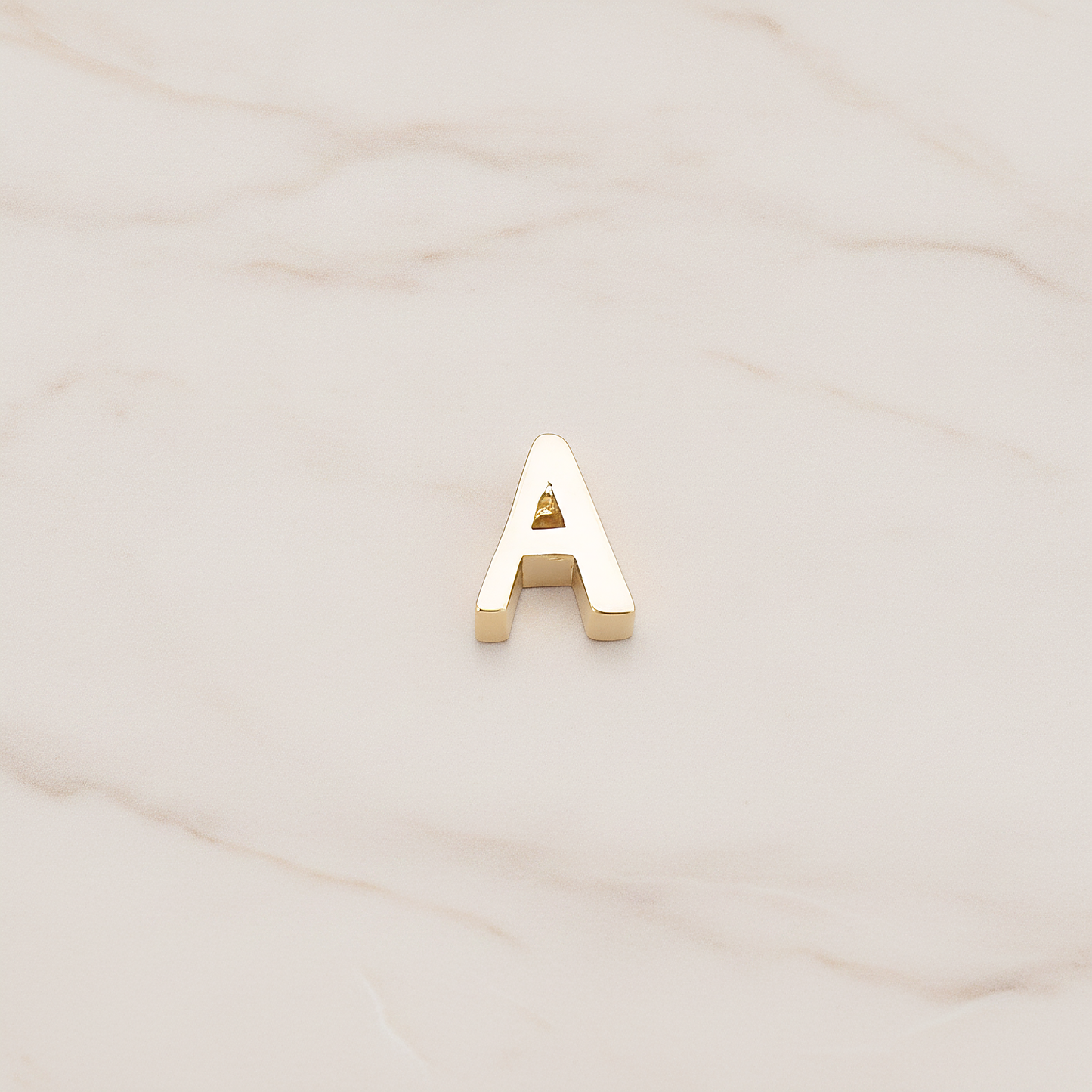 3D Initials Pendant, 2 Pc on warm marble background (PD.198)