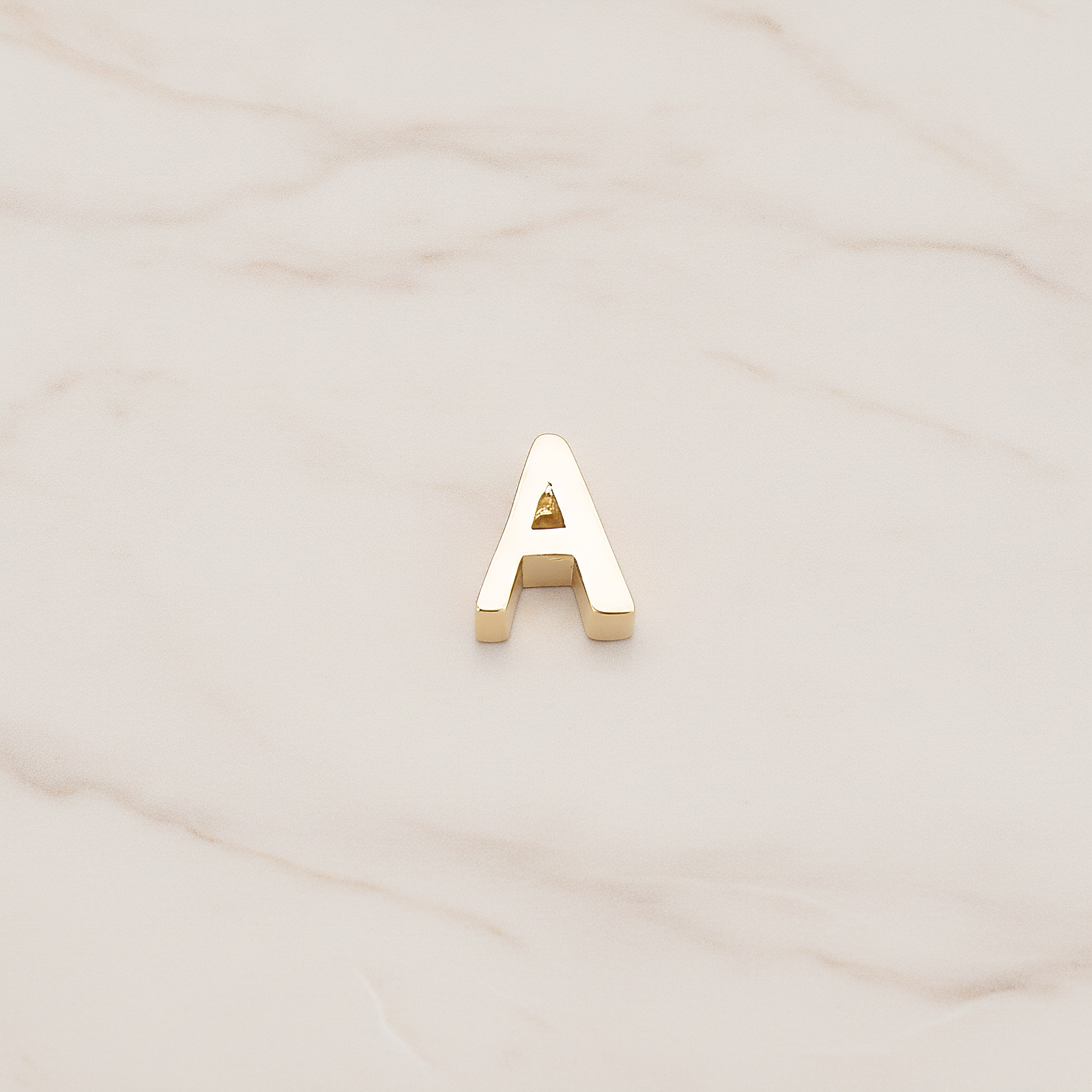 3D Initials Pendant, 2 Pc on warm marble background (PD.198)
