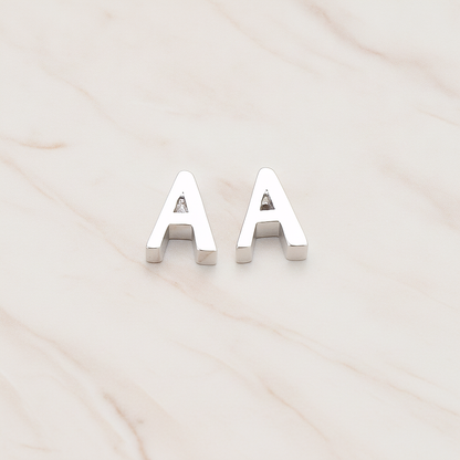 3D Initials Pendant, 2 Pc on warm marble background (PD.198)
